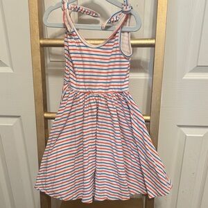 Colorful Striped Kids Dress with Bow Straps